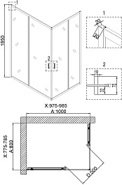 Niagara Душевой уголок Nova 100x80 NG-6681-08 Black – фотография-9